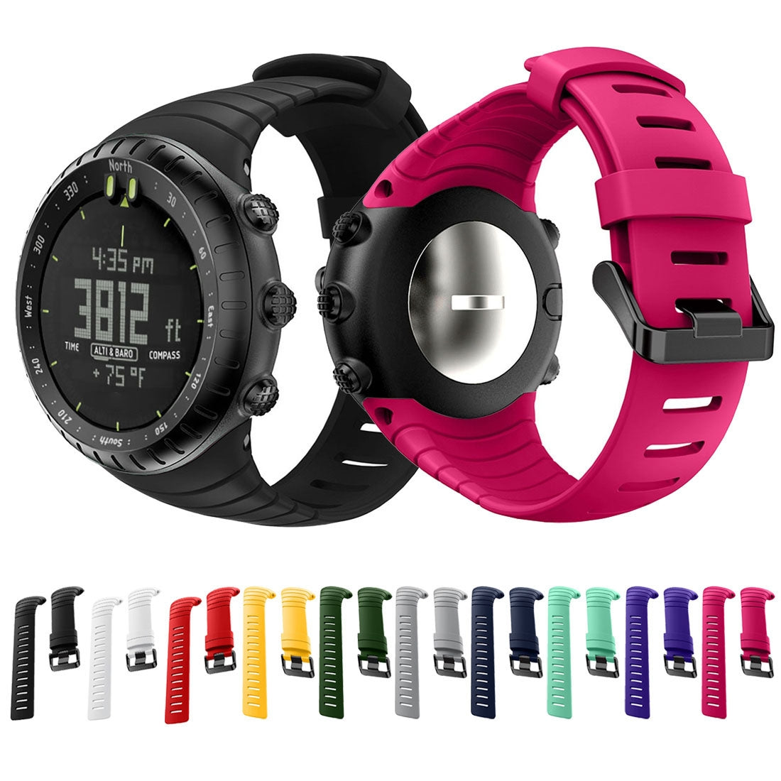 Smart-Watch-Silicone-Watch-Band-for-Suunto-Core(Red)