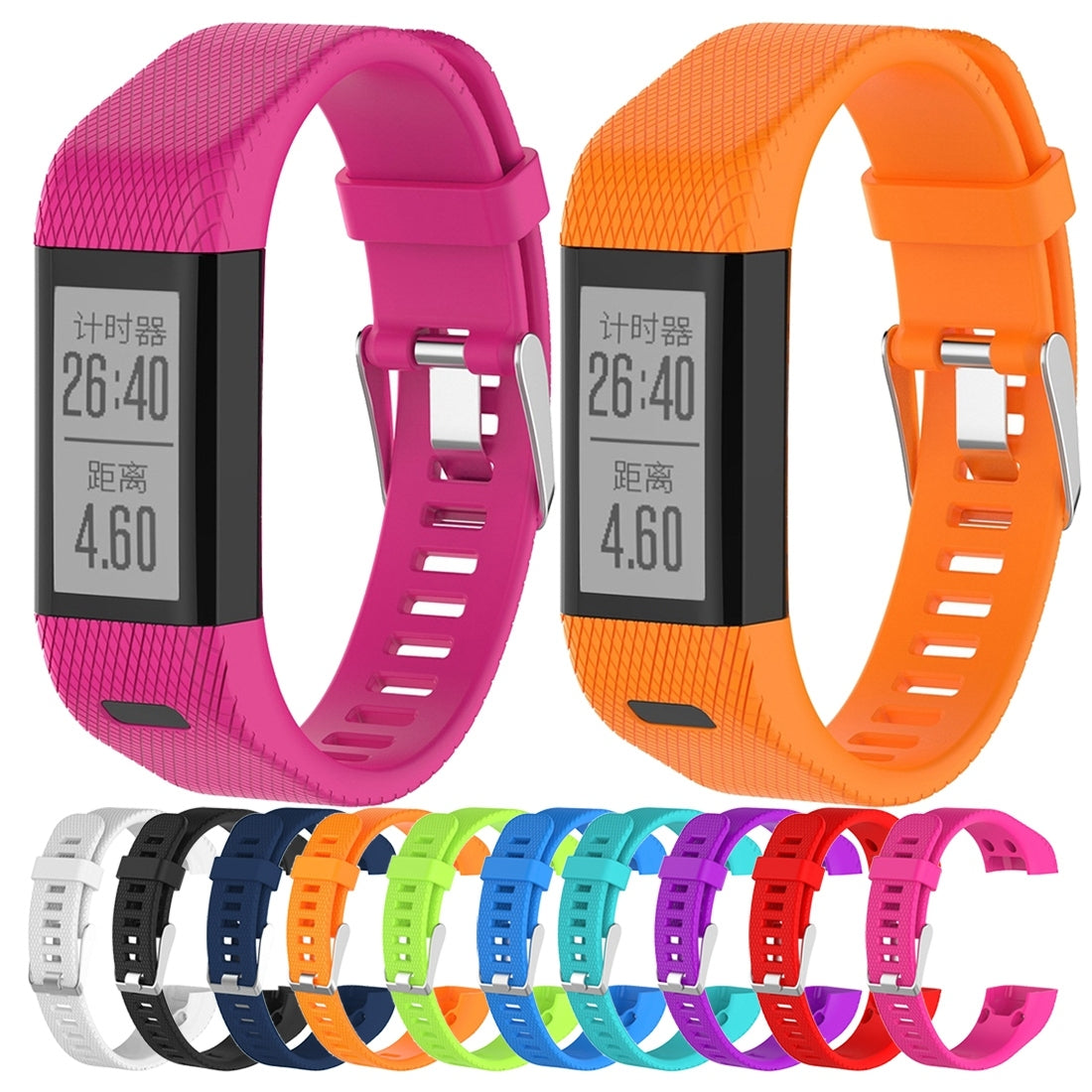 Smart-Watch-Silicone-Watch-Band-for-Garmin-Vivosmart-HR+(Black)