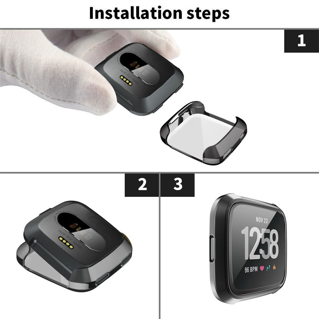 Smart-Watch-Soft-TPU-Protective-Case-for-Fitbit-Versa(Transparent)