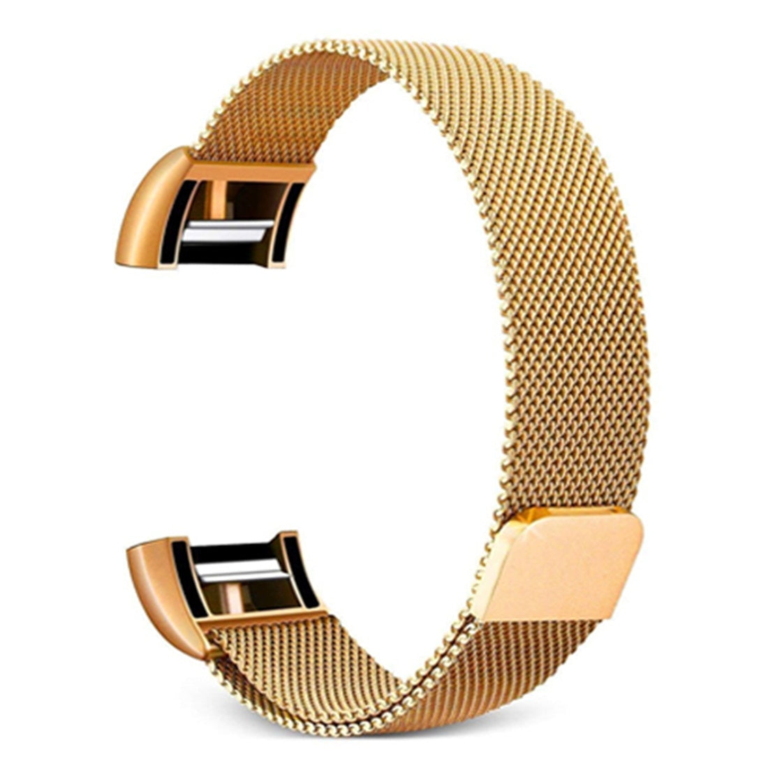 Smart-Watch-Stainless-Steel-Watch-Band-for-FITBIT-Charge-2,-Size:-L(Gold)