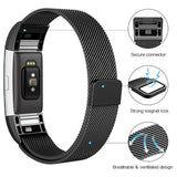 Smart-Watch-Stainless-Steel-Watch-Band-for-FITBIT-Charge-2,-Size:-L(Gold)