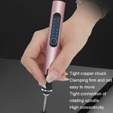 SNJ-3681-Mini-Engraving-Pen-Wireless-Polishing-Electric-Grinder,-Style:-Rose-Gold+Grinding-Head+Cutting-Blade+Carving-Stencil