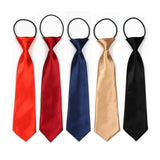 Solid-Color-Casual-Rubber-Band-Lazy-Tie-for-Children(White)