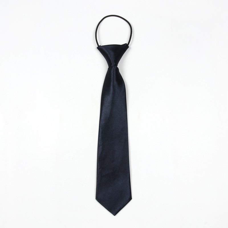 Solid-Color-Casual-Rubber-Band-Lazy-Tie-for-Children(White)