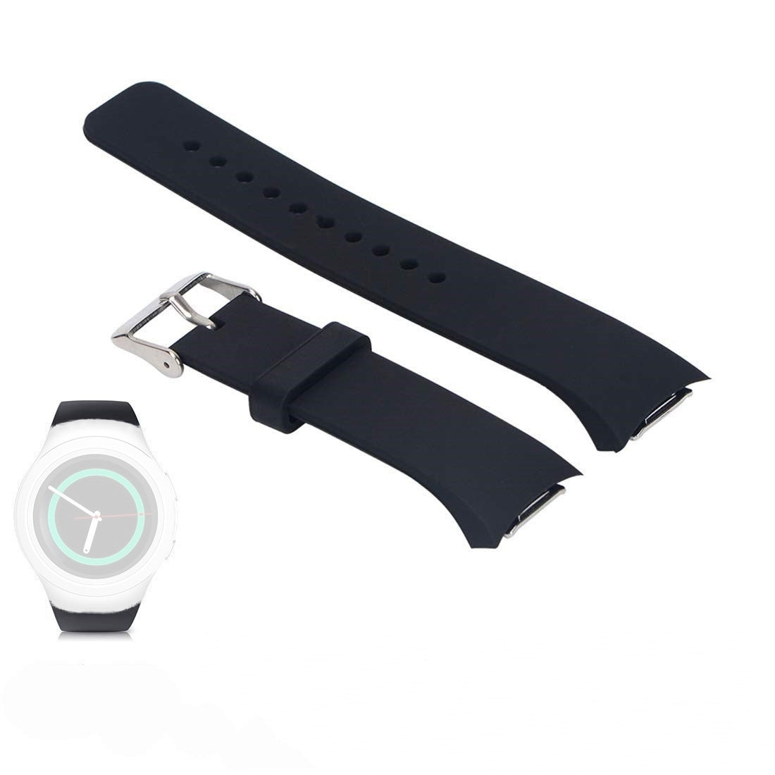 Solid-Color-Watch-Band-for-Galaxy-Gear-S2-R720(Black)