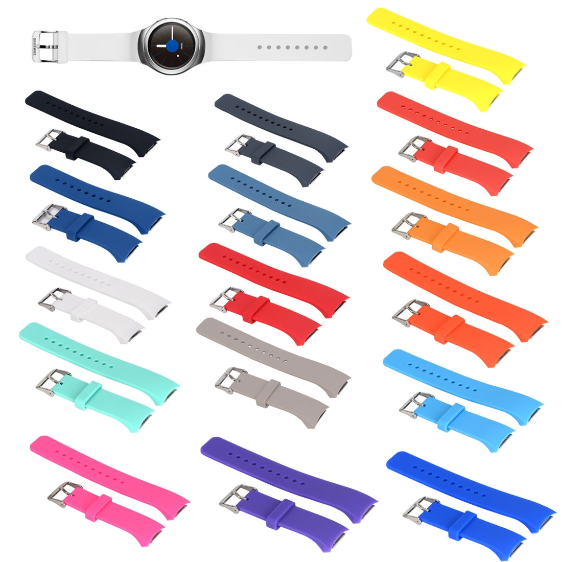Solid-Color-Watch-Band-for-Galaxy-Gear-S2-R720(Black)