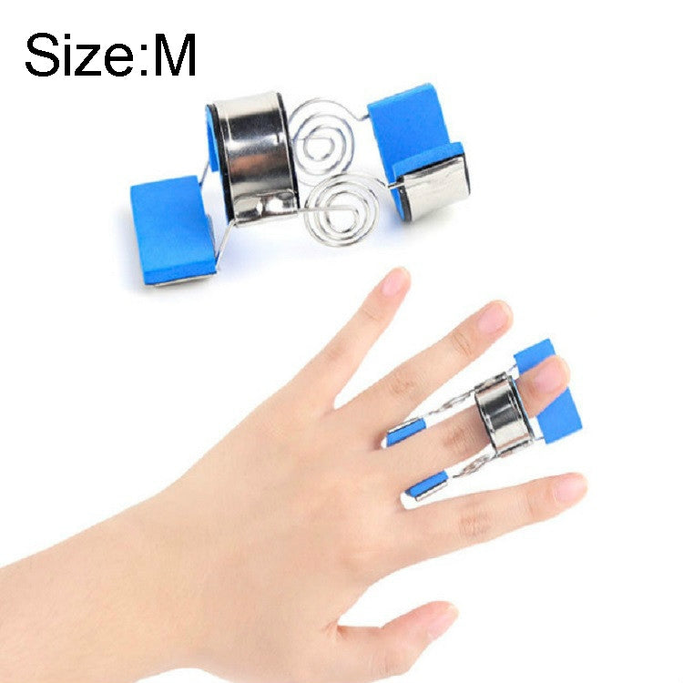 Stainless-Steel-Finger-Exercise-Finger-Joint-Orthosis-Fracture-Fixation-Splint-Active-Straight-Hand-Protection-Sleeve,-Size:M(Blue)