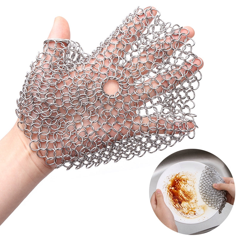 Stainless-Steel-Round-Iron-Cleaner-Pot-Brush-Scrubber-Home-Cookware-Kitchen-Cleaning-Tool,-Size:4-x-4-inch