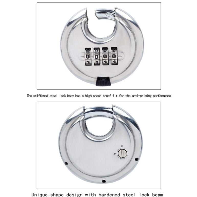 Stainless-Steel-Password-Padlock-304-Waterproof-And-Rust-Proof-Outdoor-Courtyard-Door-Cabinet-Lock-Round-Cake-Lock(Silver)
