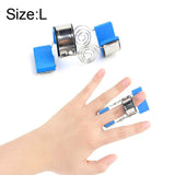 Stainless-Steel-Finger-Exercise-Finger-Joint-Orthosis-Fracture-Fixation-Splint-Active-Straight-Hand-Protection-Sleeve,-Size:L(Blue)