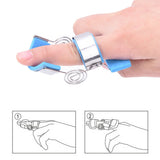 Stainless-Steel-Finger-Exercise-Finger-Joint-Orthosis-Fracture-Fixation-Splint-Active-Straight-Hand-Protection-Sleeve,-Size:L(Blue)