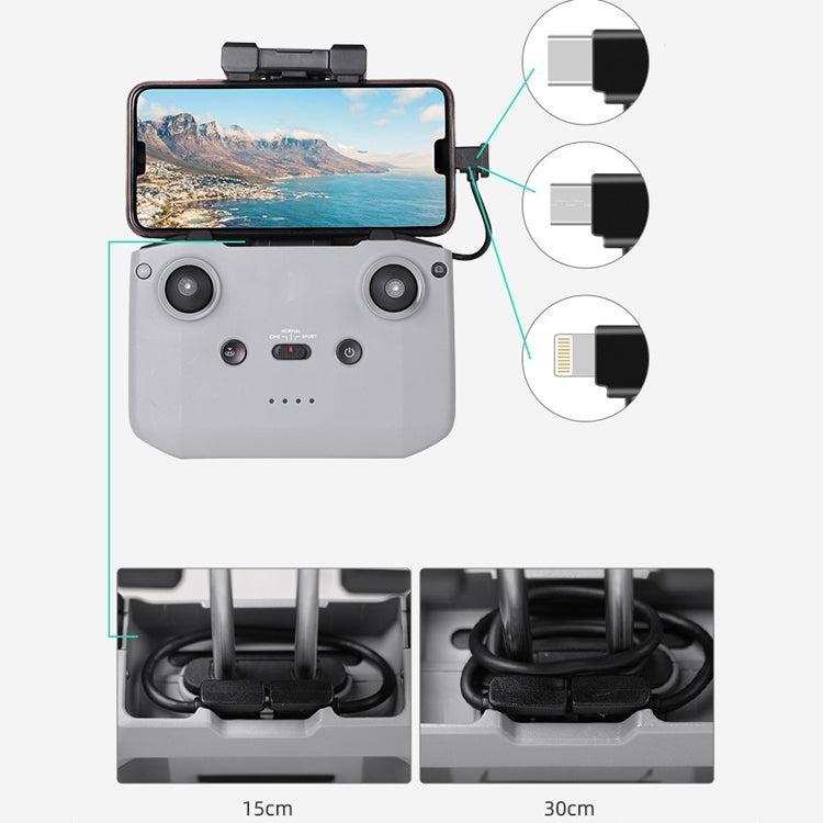 Sunnylife-TY-X9304-Suitable-For-DJI-Mavic-Air-2S-/-DJI-FPV-Flight-Glasses-V2-/-Mavic-Mini2-/-Osmo-Pocket-2-Mobile-Phone-Tablet-Cable-30cm-Type-C-to-8-Pin-Cable