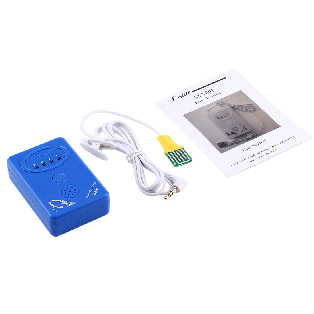 SVY001B-Adult-/-Baby-Bedwetting-Enuresis-Urine-Bed-Wetting-Alarm-+Sensor-With-Clamp(Blue)