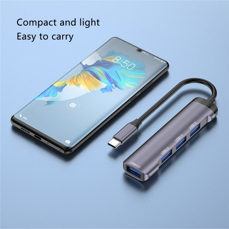 T-503-Portable-4-in-1-Type-C-Docking-Station-USB-C-to-USB2.0-x-3-+-USB3.0-HUB-Adapter