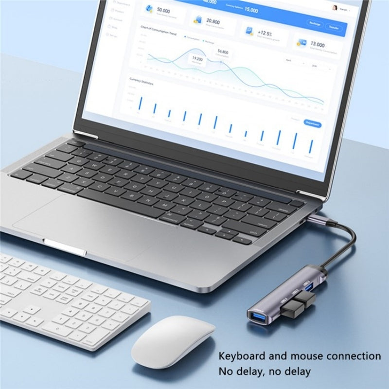 T-503-Portable-4-in-1-Type-C-Docking-Station-USB-C-to-USB2.0-x-3-+-USB3.0-HUB-Adapter