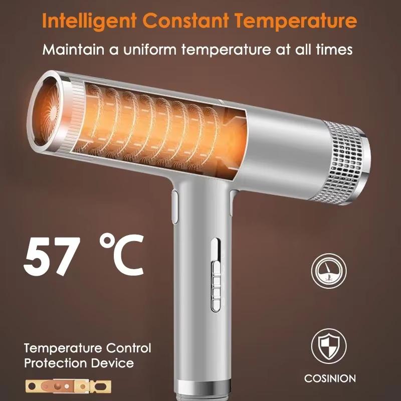 T-Shaped-Hair-Dryer-with-Smart-Inverter-Technology-High-Power-Blow-Dryer-for-Home-&-Salon-Use-EU-Plug-With-3-Nozzles(White)