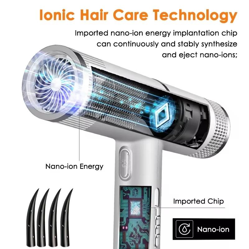 T-Shaped-Hair-Dryer-with-Smart-Inverter-Technology-High-Power-Blow-Dryer-for-Home-&-Salon-Use-EU-Plug-With-3-Nozzles(White)