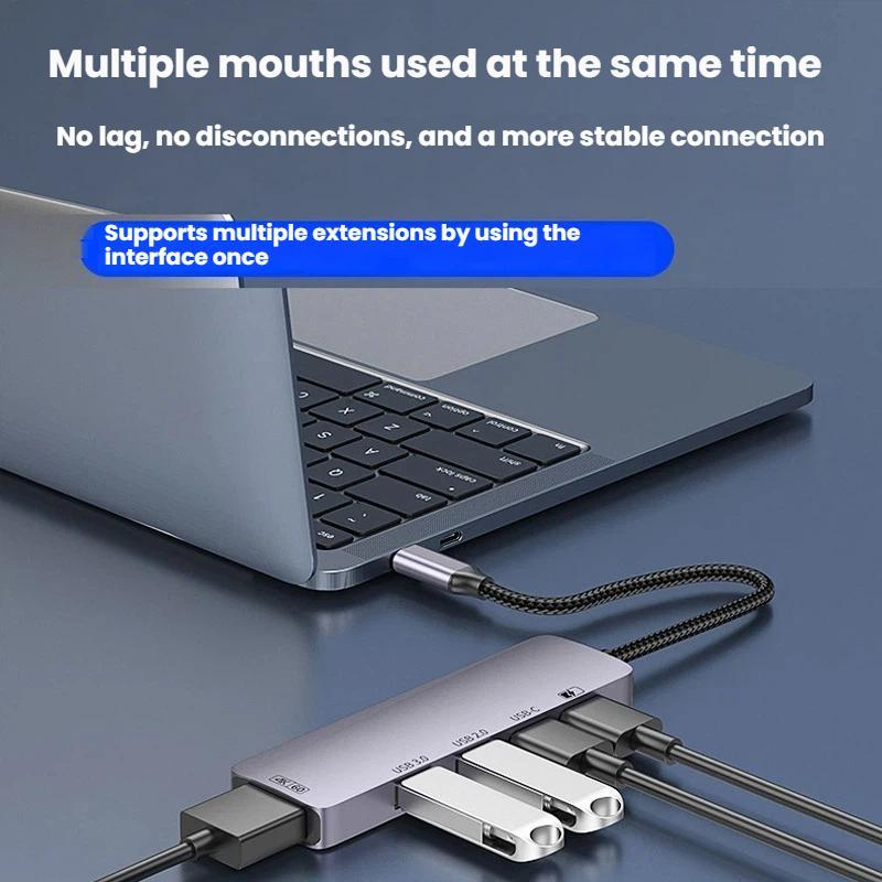 T615-Type-C-5-In-1-Docking-Station-HDMI-4K-60Hz-Screen-Mirroring-Converter-USB-3.0-Splitter-Laptop-Hub