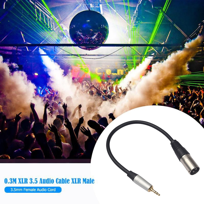 TC210KM173-3.5mm-Male-to-XLR-Male-Audio-Cable,-Length:-0.3m