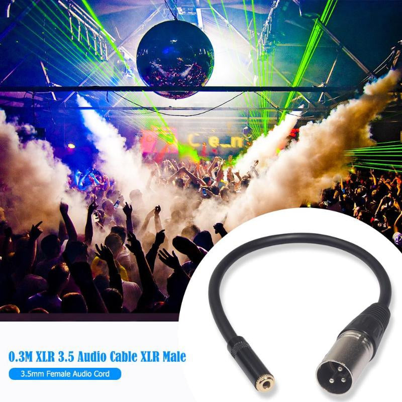 TC227K18-03-3.5mm-Female-to-XLR-Female-Audio-Cable,-Length:-0.3m