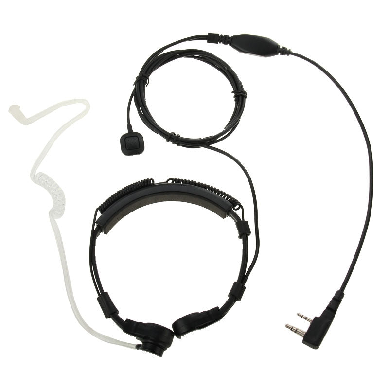 Throat-control-Transceiver-Earpiece-Headset-for-Walkie-Talkies,-3.5mm-+-2.5mm-Plug(Black)