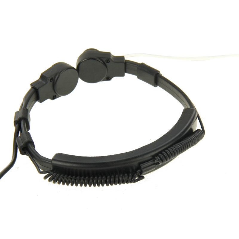 Throat-control-Transceiver-Earpiece-Headset-for-Walkie-Talkies,-3.5mm-+-2.5mm-Plug(Black)