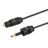 TOSLink-Male-to-3.5mm-Male-Digital-Optical-Audio-Cable,-Length:-0.8m,-OD:-2.2mm(Black)