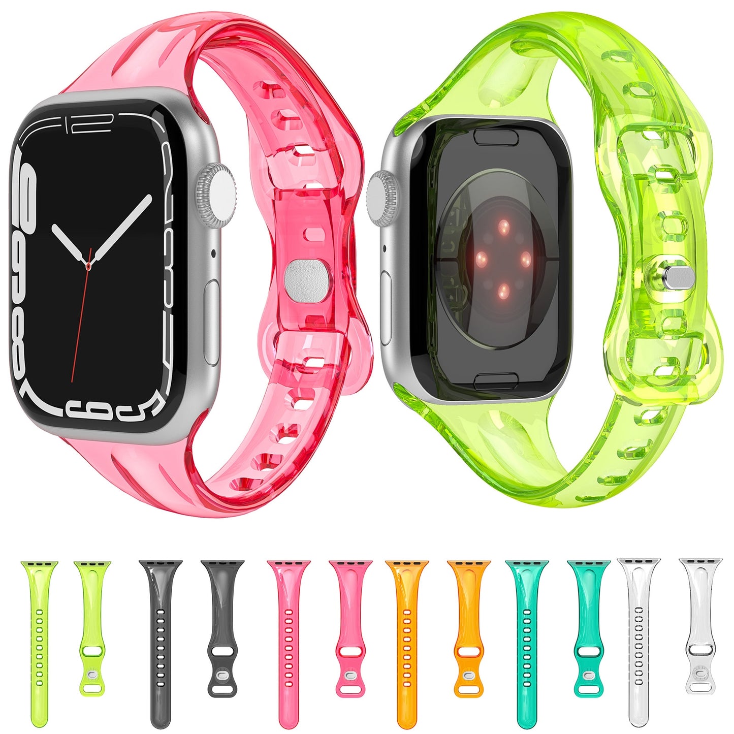 TPU-8-buckle-Watch-Band-For-Apple-Watch-Ultra-49mm&Watch-Ultra-2-49mm-/-Series-9&8&7-45mm-/-SE-3&SE-2&6&SE&5&4-44mm-/-3&2&1-42mm(Fluorescent-Yellow)