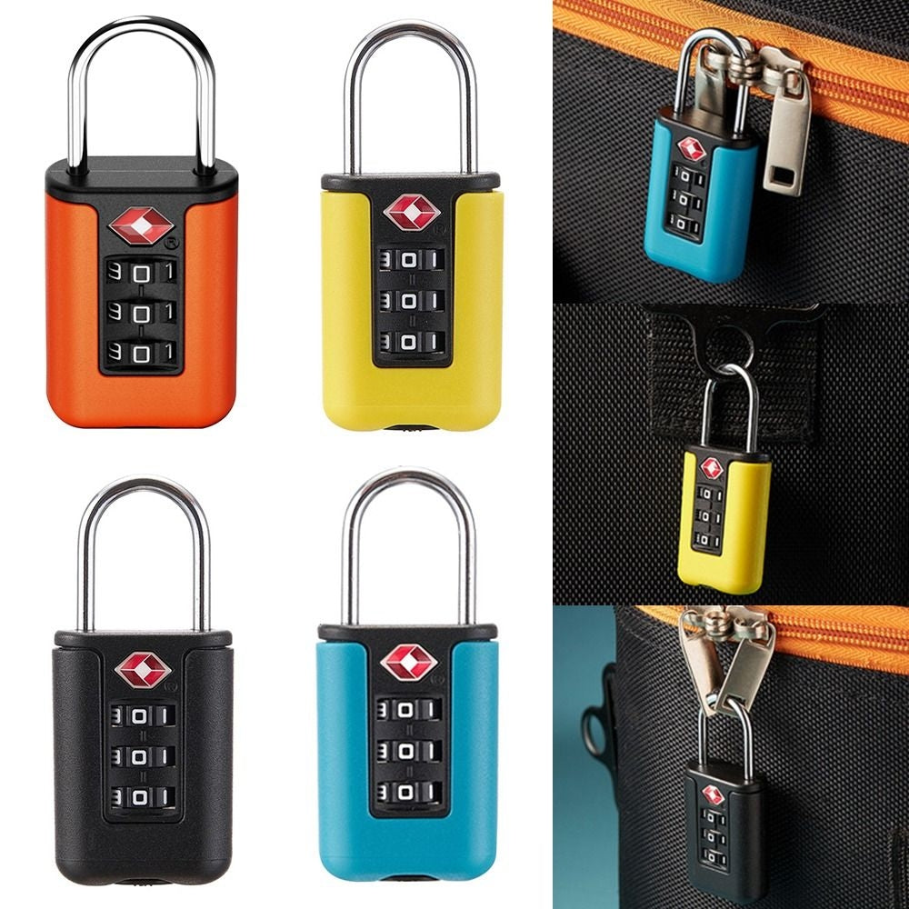 TSA-Customs-Code-Lock-Travel-Luggage-Lock-Mini-Contrast-Color-Design-Combination-Padlock(Lake-Blue)