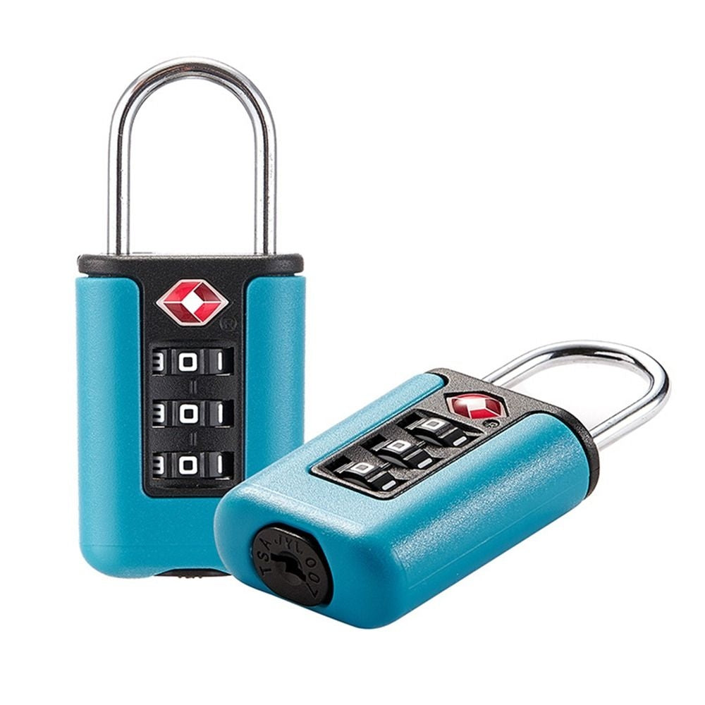 TSA-Customs-Code-Lock-Travel-Luggage-Lock-Mini-Contrast-Color-Design-Combination-Padlock(Lake-Blue)