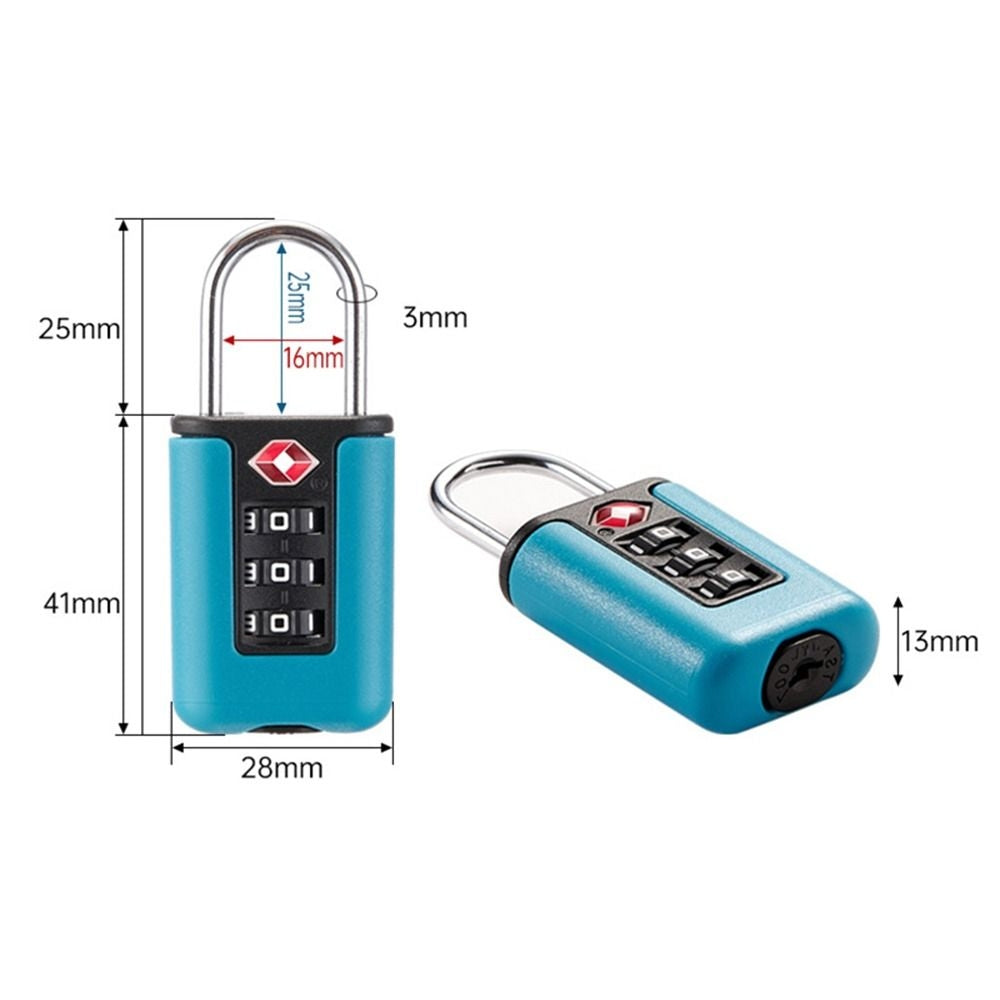 TSA-Customs-Code-Lock-Travel-Luggage-Lock-Mini-Contrast-Color-Design-Combination-Padlock(Lake-Blue)