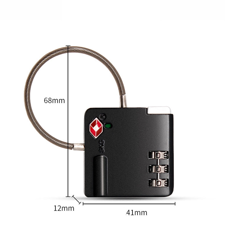 TSA-Customs-Combination-Lock-Anti-Theft-Wire-Padlock(Black)