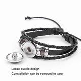 Twelve-Constellation-Luminous-Bracelet-Retro-Leather-Rope-Woven-Bracelet,-Style:-Taurus