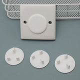 UK-3-Hole-Baby-Socket-Protection-Cover,-Style:-Round-Thin-White