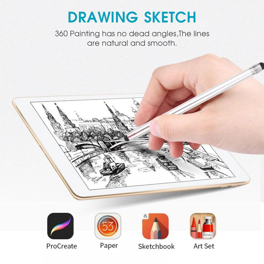 Universal-Cloth-Head-+-Silicone-Head-Stylus(Silver)