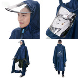 Universal-Super-Water-Resistant-Dual-Hooded-Motorcycle-Rain-Poncho-Coat-Raincoat(Blue)