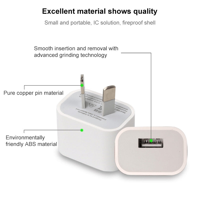 US-Plug-USB-Charger-Adapter(White)