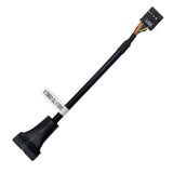 USB-2.0-9Pin-Motherboard-Female-to-USB-3.0-19Pin-Housing-Male-Adapter-Cable,-Length:-15cm(Black)