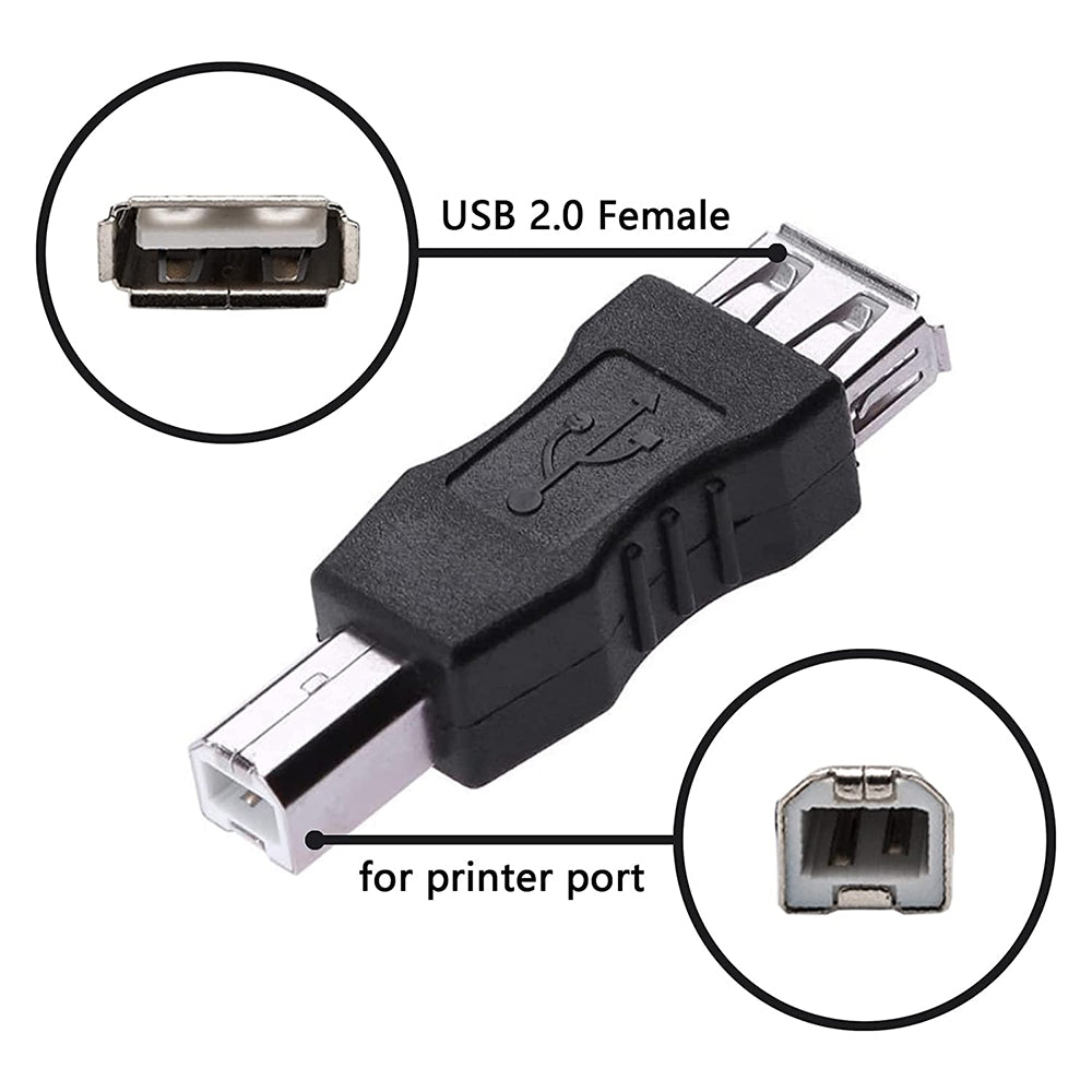 USB-2.0-A-Female-to-B-Male-Adapter-Connector-AF-to-BM-Converter-for-Printer(Black)
