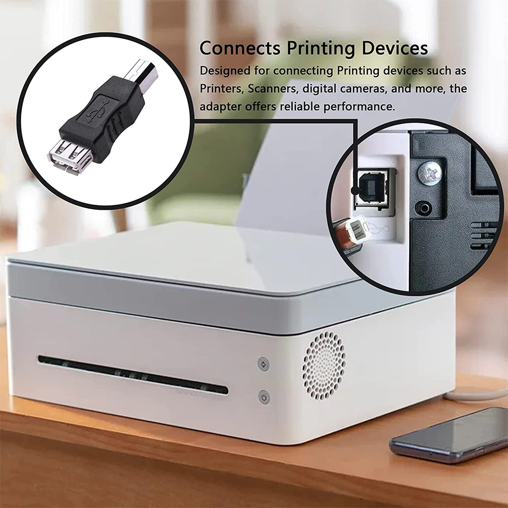 USB-2.0-A-Female-to-B-Male-Adapter-Connector-AF-to-BM-Converter-for-Printer(Black)