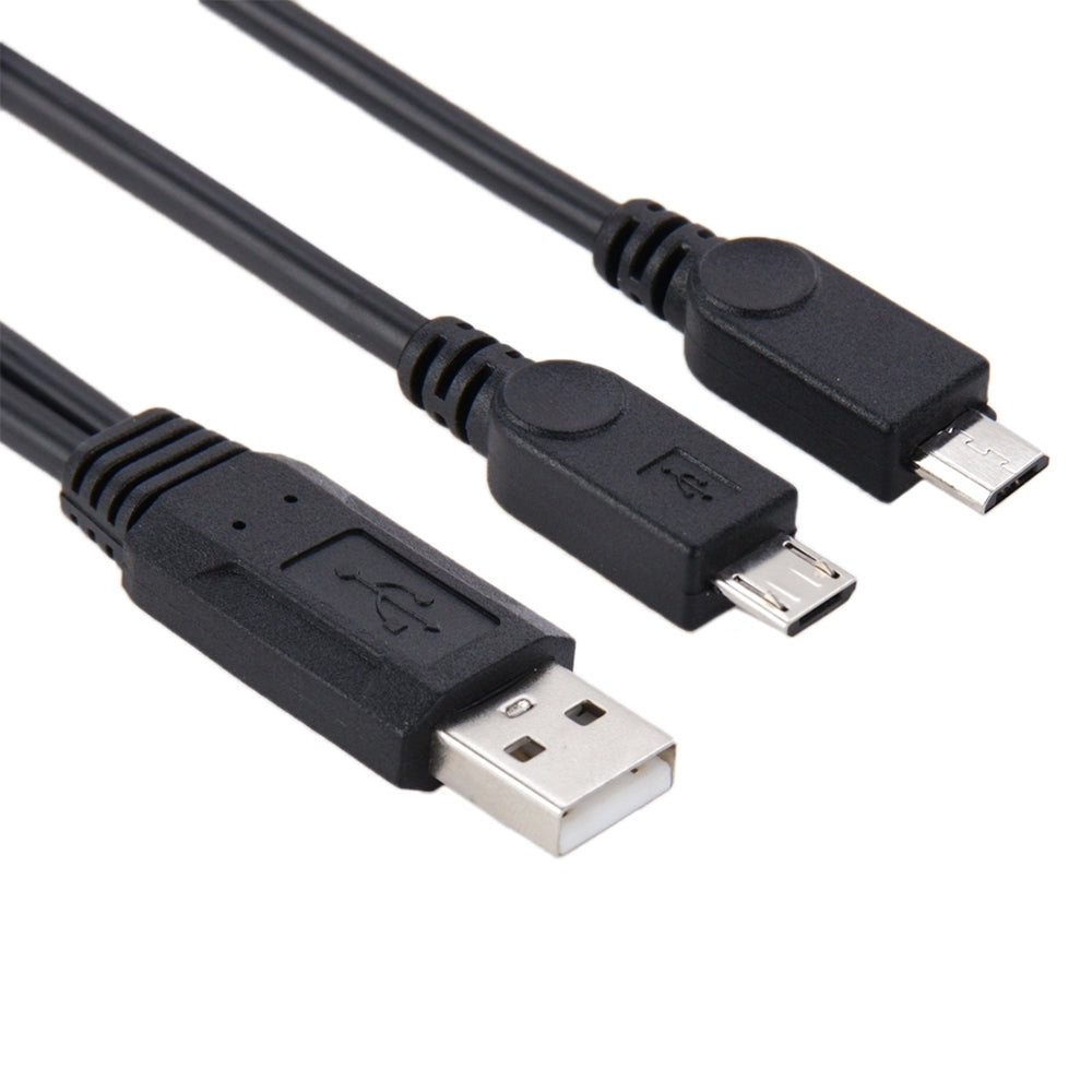 USB-2.0-Male-to-2-Micro-USB-Male-Cable,-Length:-About-30cm