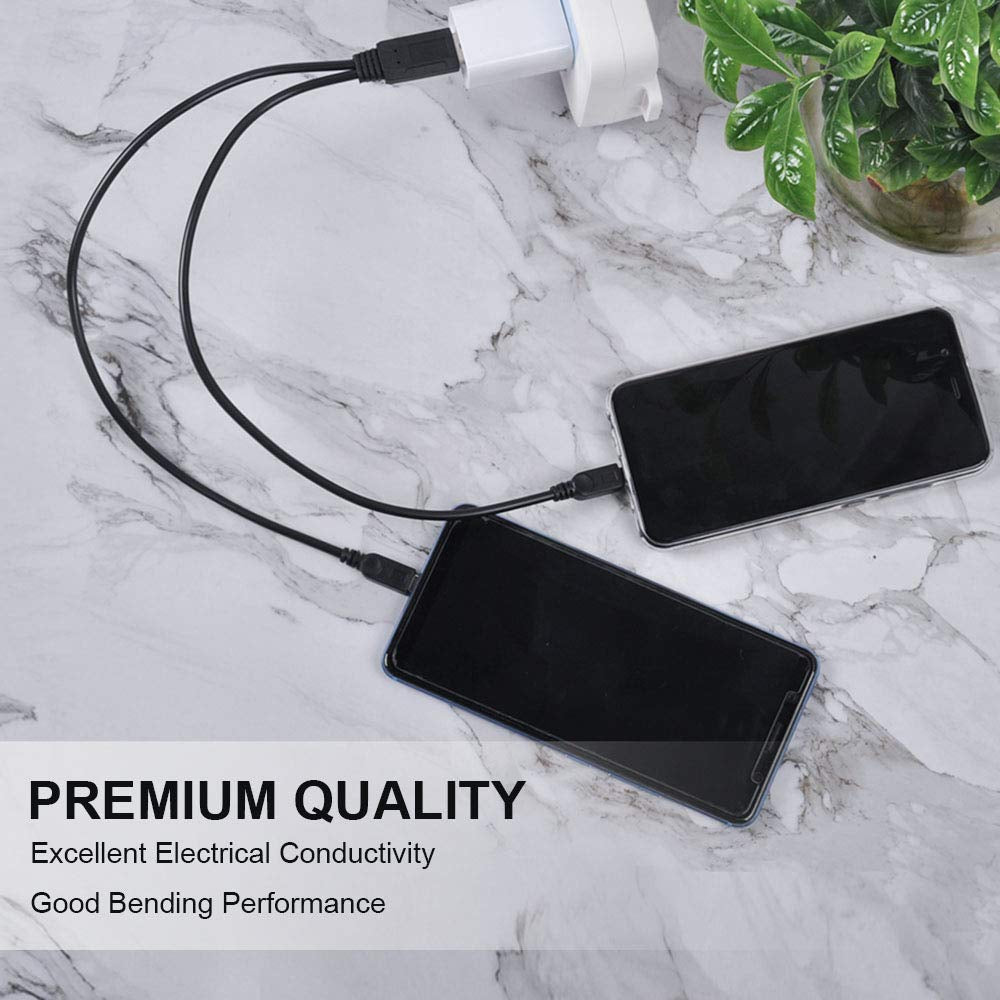 USB-2.0-Male-to-2-Micro-USB-Male-Cable,-Length:-About-30cm