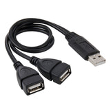 USB-2.0-Male-to-2-Dual-USB-Female-Jack-Adapter-Cable-for-Computer-/-Laptop,-Length:-About-30cm(Black)