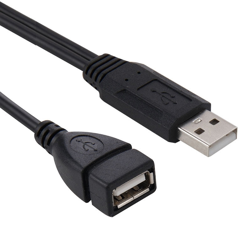 USB-2.0-Male-to-2-Dual-USB-Female-Jack-Adapter-Cable-for-Computer-/-Laptop,-Length:-About-30cm(Black)