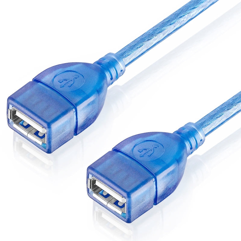 USB-2.0-Type-A-Female-to-Female-AF/AF-Cable,-Length:-30cm(Blue)