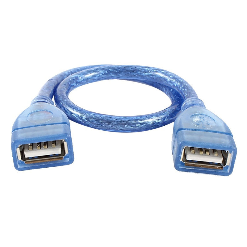 USB-2.0-Type-A-Female-to-Female-AF/AF-Cable,-Length:-30cm(Blue)