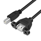 USB-B-Male-to-USB-A-Female-Printer/Scanner-Adapter-Cable,-50cm-Black
