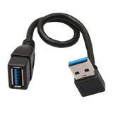 USB-3.0-Down-Angle-90-degree-Extension-Cable-Male-to-Female-Adapter-Cord,-Length:-15cm