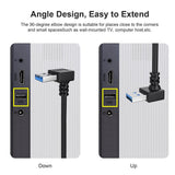 USB-3.0-Down-Angle-90-degree-Extension-Cable-Male-to-Female-Adapter-Cord,-Length:-15cm