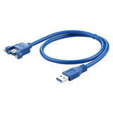 USB-3.0-Male-to-Female-Extension-Cable-with-Screw-Nut,-Cable-Length:-1.5m